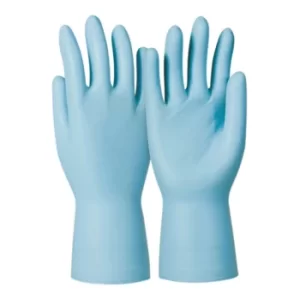 Image of Dermatril Disposable Gloves, Blue, Nitrile, Powder Free, Textured Fingertips, Size 8, Pk-100