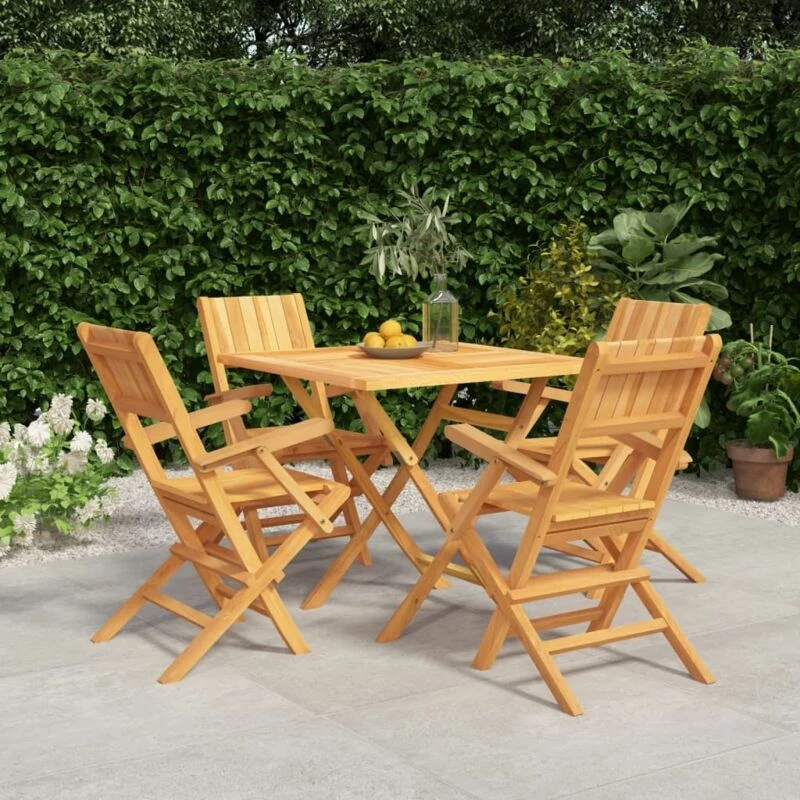 Image of VIDAXL 5 Piece Garden Dining Set Solid Wood Teak Vidaxl 8720845743697