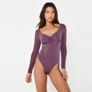 Missguided Seamfree Ls Bodysuit - Brown