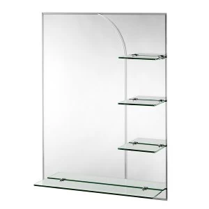 Image of Croydex Bampton Rectangular Mirror with Shelves