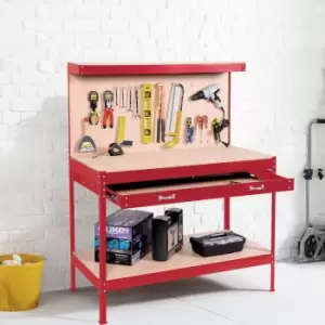 Image of Neo Red Workbench With Heavy-duty Steel Pegboard