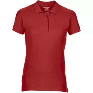 Gildan Womens/Ladies Premium Cotton Sport Double Pique Polo Shirt (S) (Red)