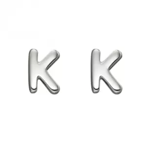 image of Initial K Sterling Silver Stud Earrings E6028