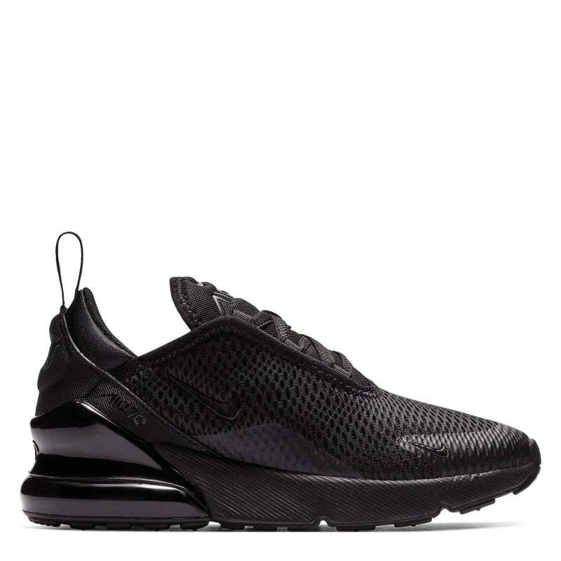 Image of Nike Air Max 270 Childrens Trainers Triple Black male C13 (31.5)