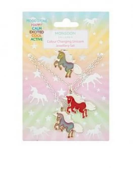 image of Monsoon Girls Colour Change Unicorn Necklace, Bracelet & Ring Set - Multi