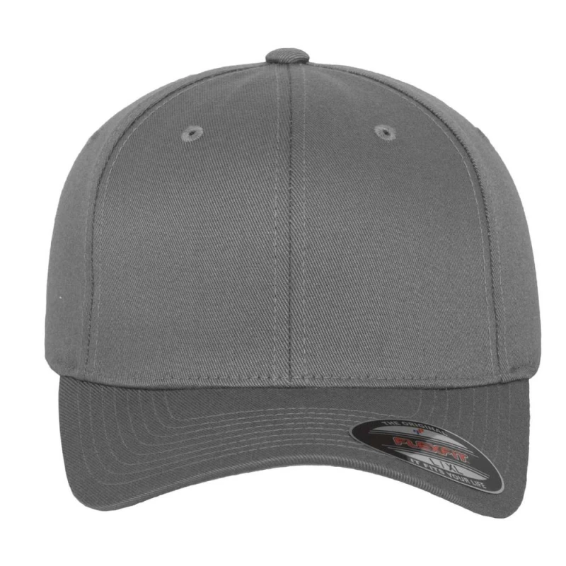 Image of Flexfit Mens Wooly Combed Baseball Cap in Grey Size: 2XL Grey Male 2XL