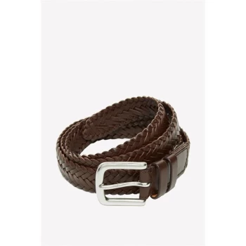 image of Jack Wills Marwood Plaited Leather Belt - Tan