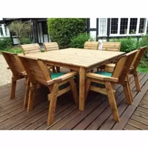 Image of Charles Taylor Eight Seater Square Table Set with Parasol, Green