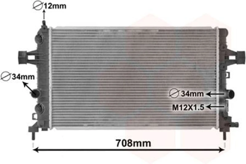 Image of VAN WEZEL Engine radiator VAN WEZEL 37002363