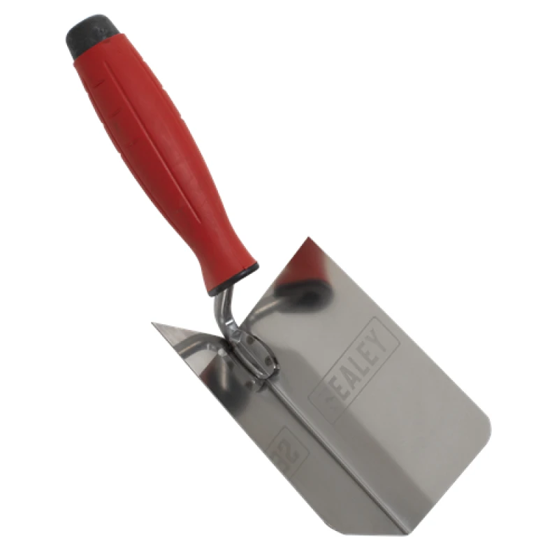 Image of Sealey Stainless Steel Internal Corner Trowel - Rubber Handle - 120 x 60mm