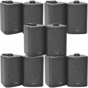 Image of Loops - 10x 120W Black Wall Mounted Stereo Speakers 6.5' 8Ohm Premium Home Audio Music