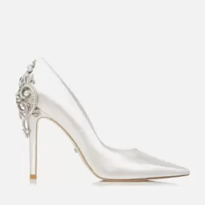 Image of Dune Womens Bluebell Satin Court Shoes - Ivory - UK 8