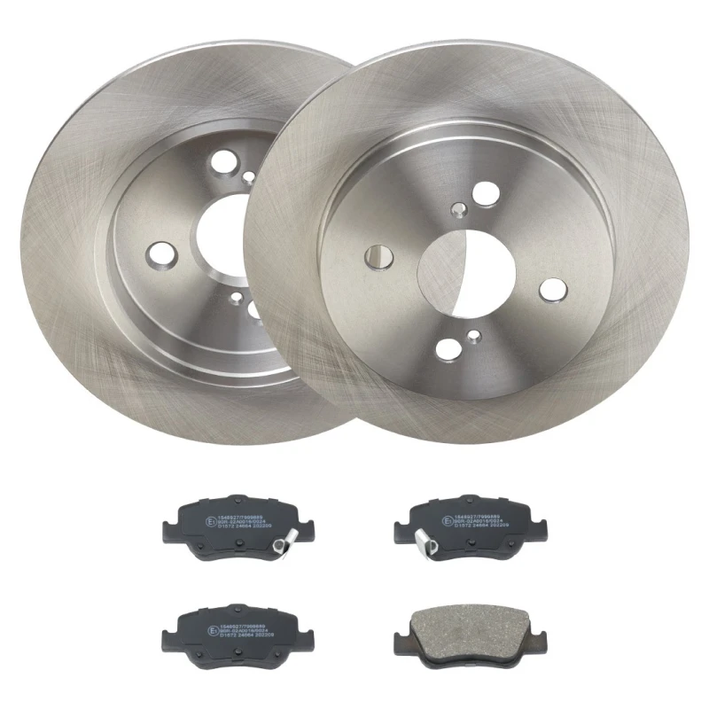 Image of RIDEX 3405B2270 Brake disc and pads set Rear Axle, Brake Disc Type: Solid, with acoustic wear warning Brake Set,disc brakes (3405)