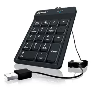 image of KeySonic ACK-118BK numeric keypad Universal USB Black