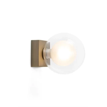 image of Faro Lighting - Faro Perla - Bathroom Bronze Globe Wall Light 1x g9 IP44