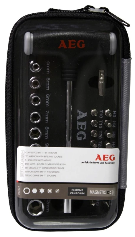 Image of AEG 005069 Bit Screwdriver Magnetic, Number of tools: 29, Slot Chrome Vanadium Steel Bit Screwdriver (6623)