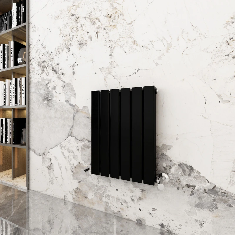 Image of MCC DIRECT 600 x 408mm Double Designer Flat Panel Central Heating Radiator matt Black HD1123