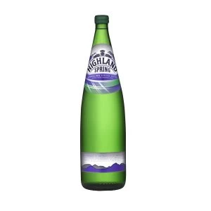 Image of Highland Spring 1 Litre Sparkling Mineral Water Pack of 12 Glass Bottles