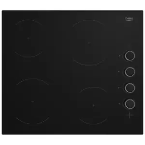 image of Beko CIHYV21B 60cm 4 Zone Frameless Ceramic Hob in Black