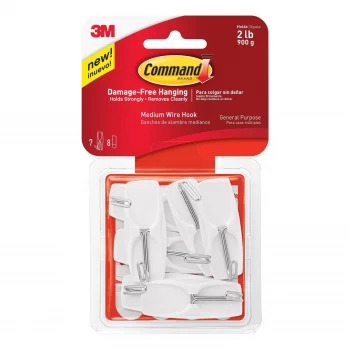 Command Medium Wire Toggle Hooks - 7 Hooks / 8 Strips