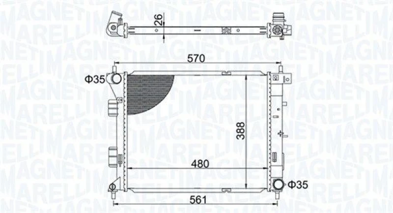 Image of MAGNETI MARELLI Engine radiator MAGNETI MARELLI 350213173600