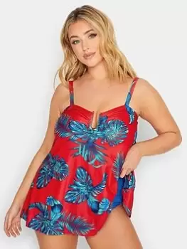 Image of Yours Aruba Floral A-Line Tankini - Red, Size 14, Women