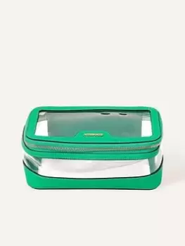 Image of Accessorize Clear Make Up Bag, Green, Women