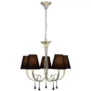 Image of Suspension lampshades Paola Silver painted 5 bulbs 190cm