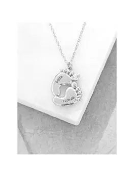 Image of Treat Republic Personalised Baby Feet Necklace in Silver, Women