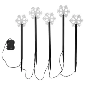 image of Snowflake Black Outdoor Ground Spike Light