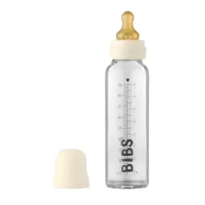 image of BIBS Baby Glass Bottle Complete Set Latex Ivory 225 ml