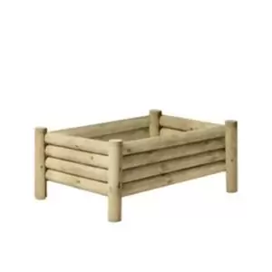 Image of Forest Garden Raised Log Wooden Rectangular Planter 100Cmx67Cm