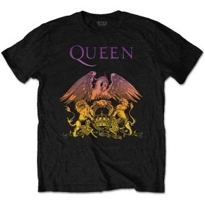 image of Queen - Gradient Crest Mens Large T-Shirt - Black