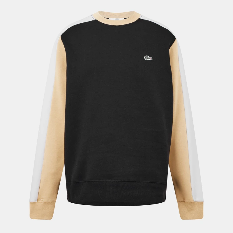 Image of Lacoste Colour Block Sweatshirt Black/Flour male XS