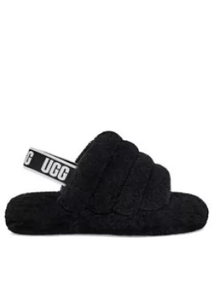 Image of UGG Fluff Yeah Slide Slipper, Black, Size 12 Younger