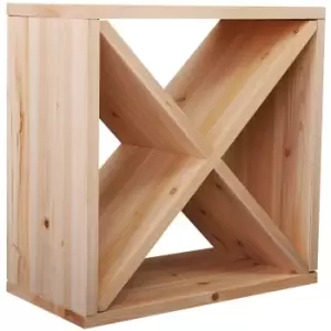 image of HOMCOM Wooden Wine Rack for 24 Bottle Square Tabletop Storage Holder Stand