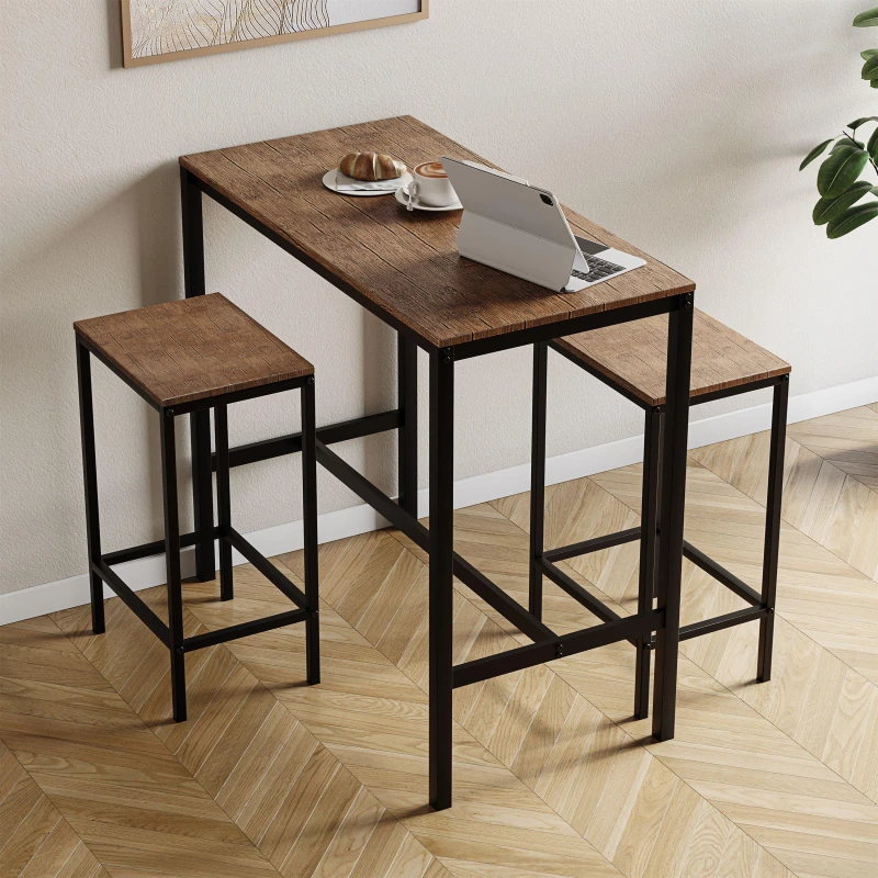 Image of Lassic Vida Designs Roslyn 2 Seater Bar Table Set Dark Wood unisex 2 Seater