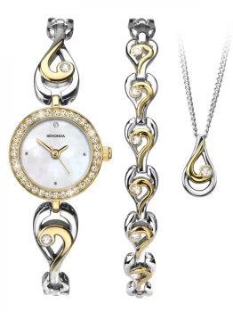 image of Sekonda Ladies Two-Tone Jewellery & Watch Set 2512G