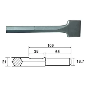 image of Faithfull FAIKAGSC75 Kango Shank Straight Scaling Chisel 75 x 300mm