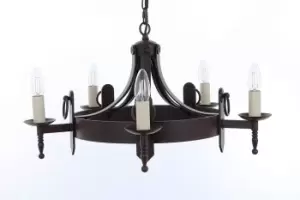 image of Mitre 5 Light Aged Iron Ceiling