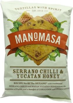 Image of Manomasa Serrano Chilli & Yucatan Tortilla Chips - 160g x 12