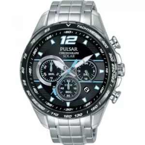 Mens Pulsar Accelerator Chronograph Solar Powered Watch