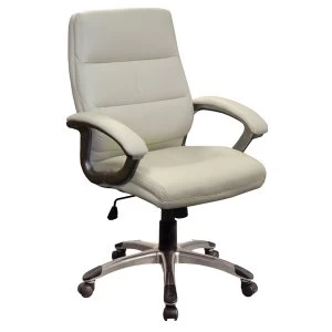 image of Eliza Tinsley Medium-Back Leather-Effect Executive Armchair - Cream