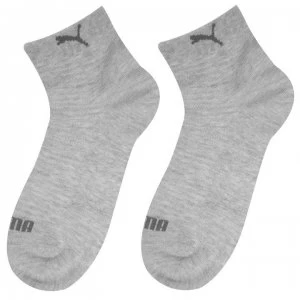 image of Puma 2 Pack Quarter Socks - Grey