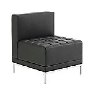 image of Reception Seating Infinity Modular Straight Back Sofa Black Bonded Leather