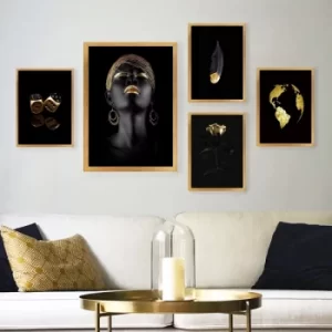 Image of SET_134 Multicolor Decorative Framed Painting (5 Pieces)