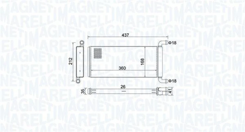 Image of MAGNETI MARELLI Heater matrix MAGNETI MARELLI 350218451000
