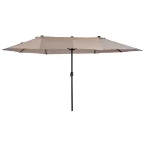 image of Outsunny Double-sided Crank Sun Shade Shelter 4.6m - Tan