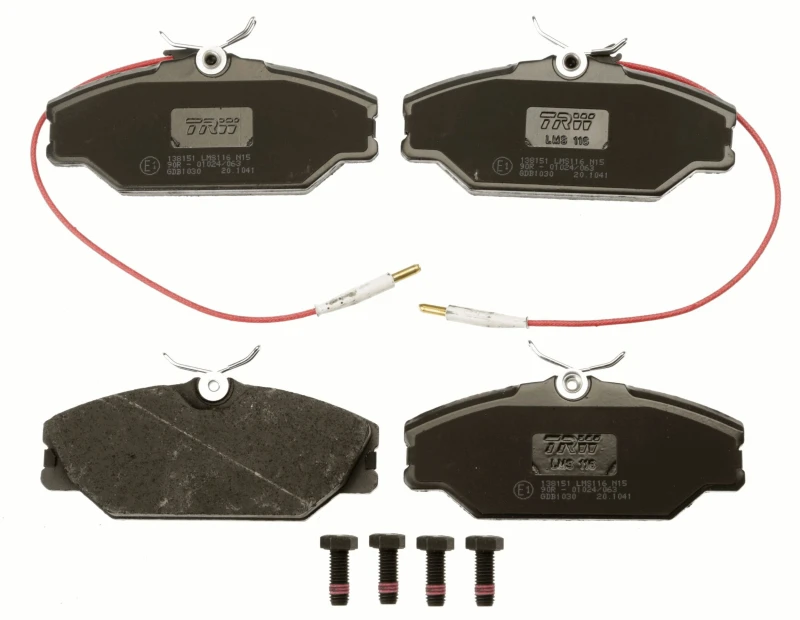 Image of TRW GDB1030 Brake pad set incl. wear warning contact, with brake caliper screws Brake Pad Set,disc brake (402)