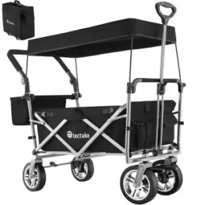 image of Tectake Foldable Garden Trolley With Carry Bag Black